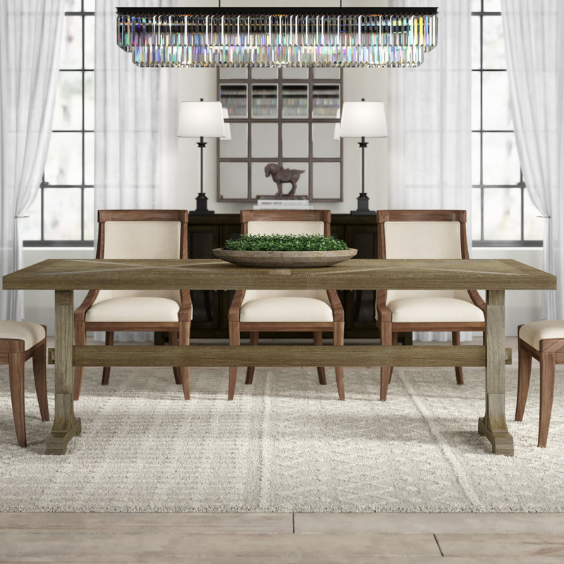 Gracie Oaks Katharina 40" Mango Solid Wood Trestle Dining Table